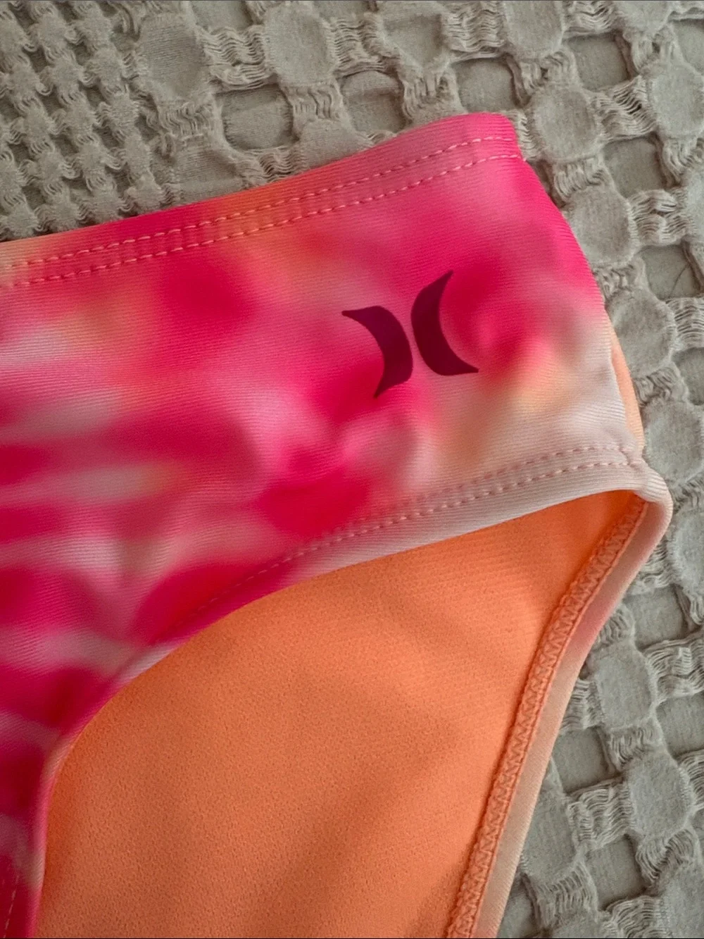 Hurley Pink & Peach Tie-Dye Sport Bikini
